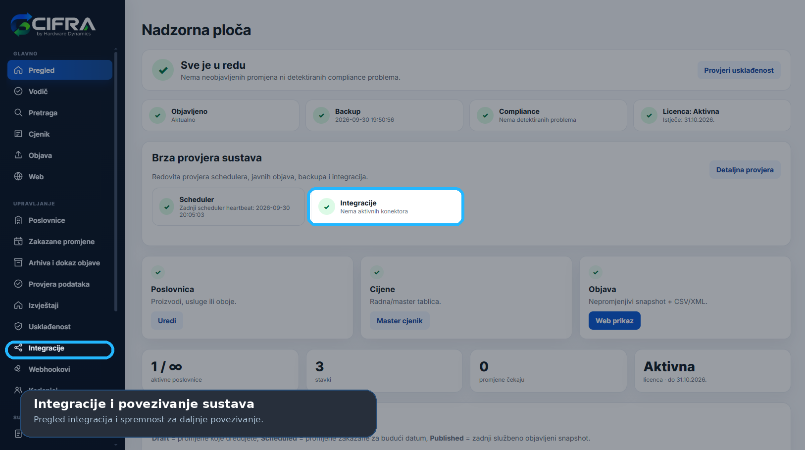 CIFRA integracije s Excelom, API sustavima, webshopom i POS ERP rješenjima
